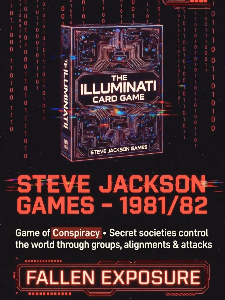 The Illuminati Card Game (Steve Jackson, 1982) – “The Game of Conspiracy.” Cards…: slide 2 of 11