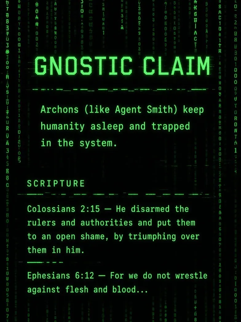 The Matrix is soaked in Gnostic themes: slide 5 of 9