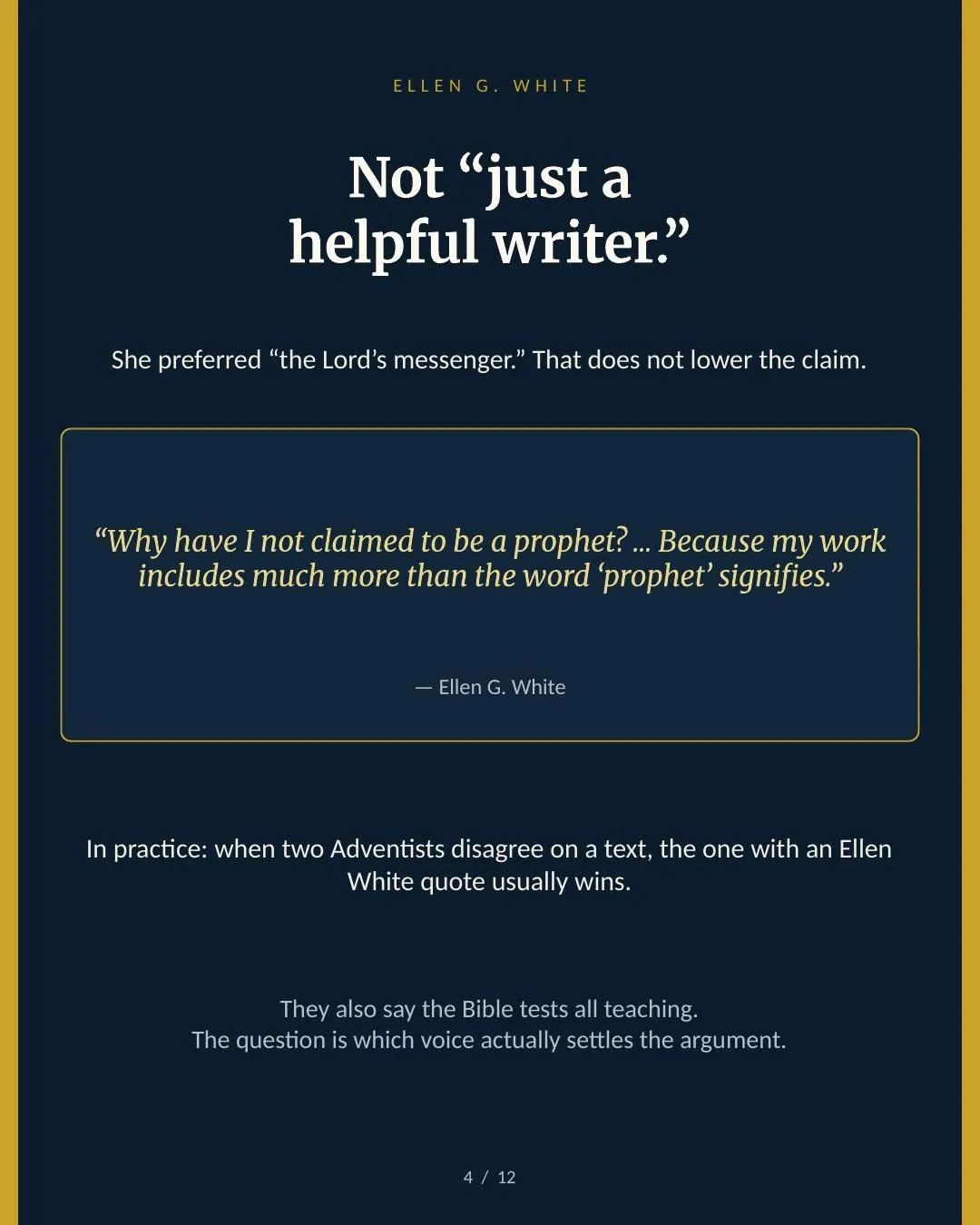 It’s not “they just go to church on Saturday.”: slide 4 of 13