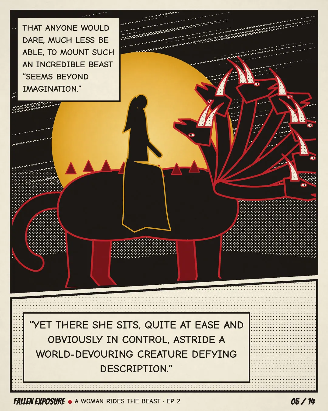 Why does a woman ride the beast?: slide 5 of 14